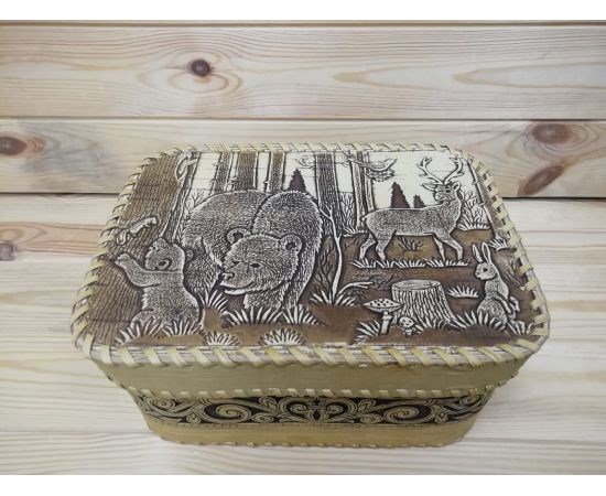 Батонница из бересты Лесные жители 25x18х12