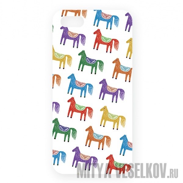 Чехол для IPhone 5 Цветные лошадки