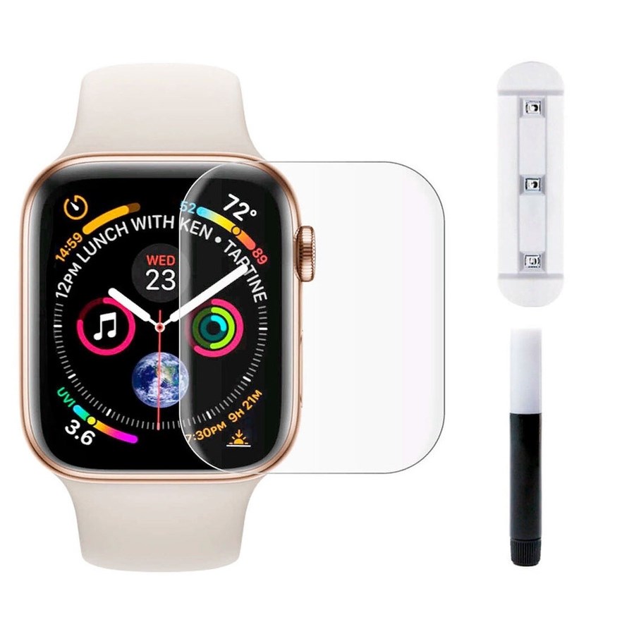 Защитное стекло 3D Full Glue для Apple Watch (прозрачное)