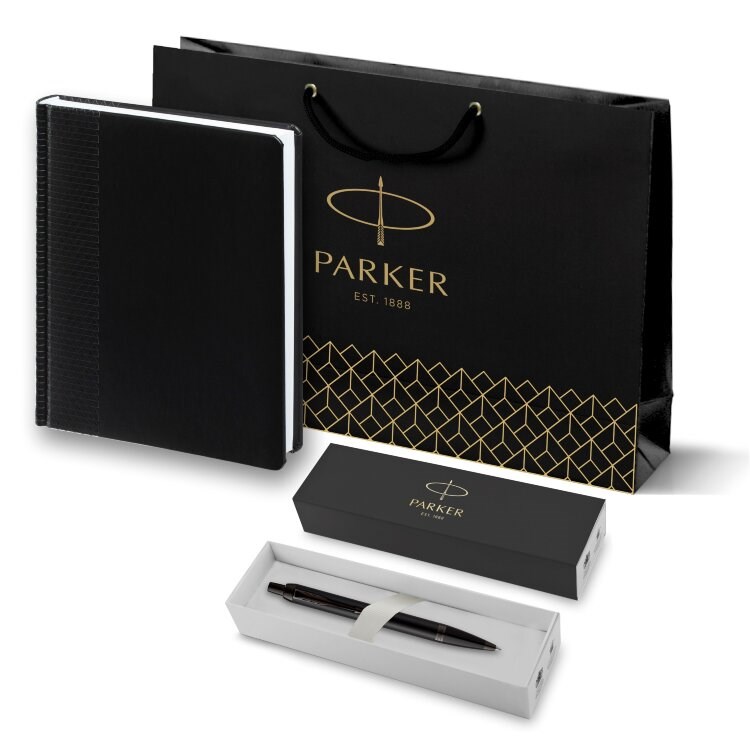 Подарочный набор Parker: ежедневник и шариковая ручка Parker IM Black Edition 212726_4530618