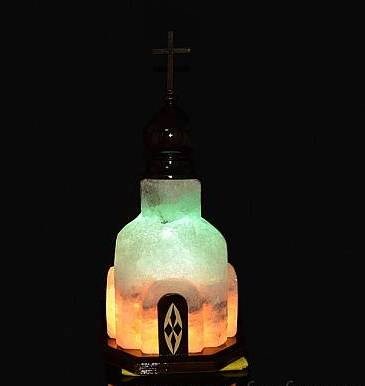 Солевая лампа Церковь малая, свечение зеленое