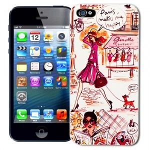 Чехол для iPhone 5 Girls With a Dog из серии Comics