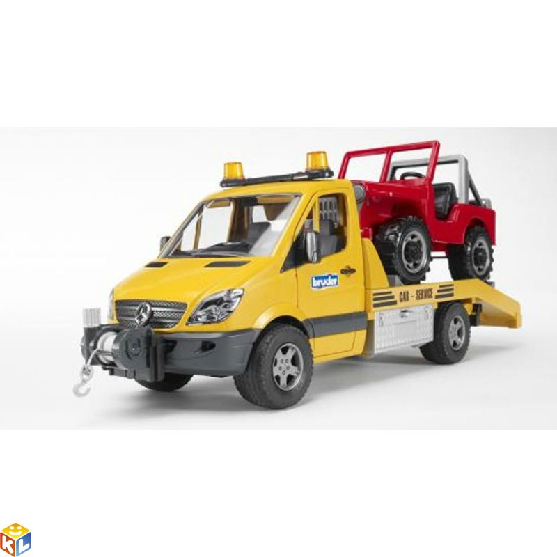 Эвакуатор с эффектами с внедорожником Bruder mb sprinter