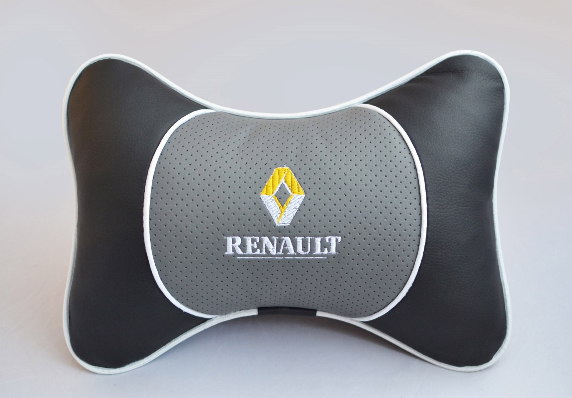 Подушка-подголовник Люкс с серой экокожей Renault