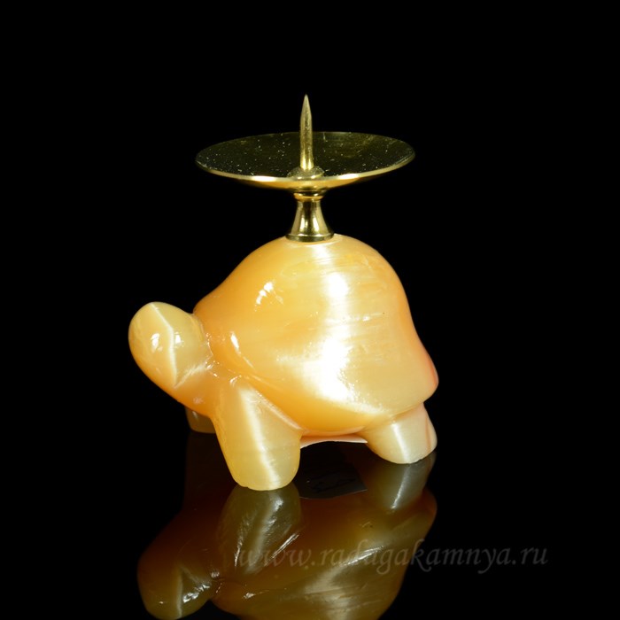 Подсвечник из селенита Черепашка 50*35*55мм