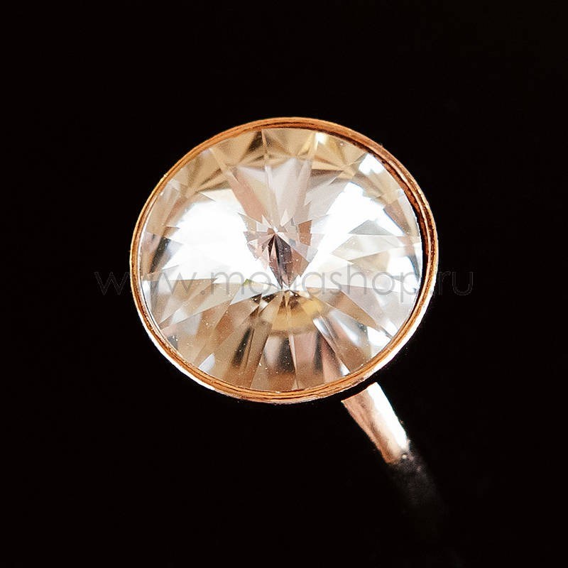 Кольцо с белым кристаллом Swarovski «Чародейка»