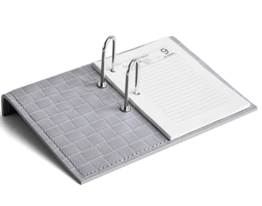 Серая подставка для календаря из кожи Treccia