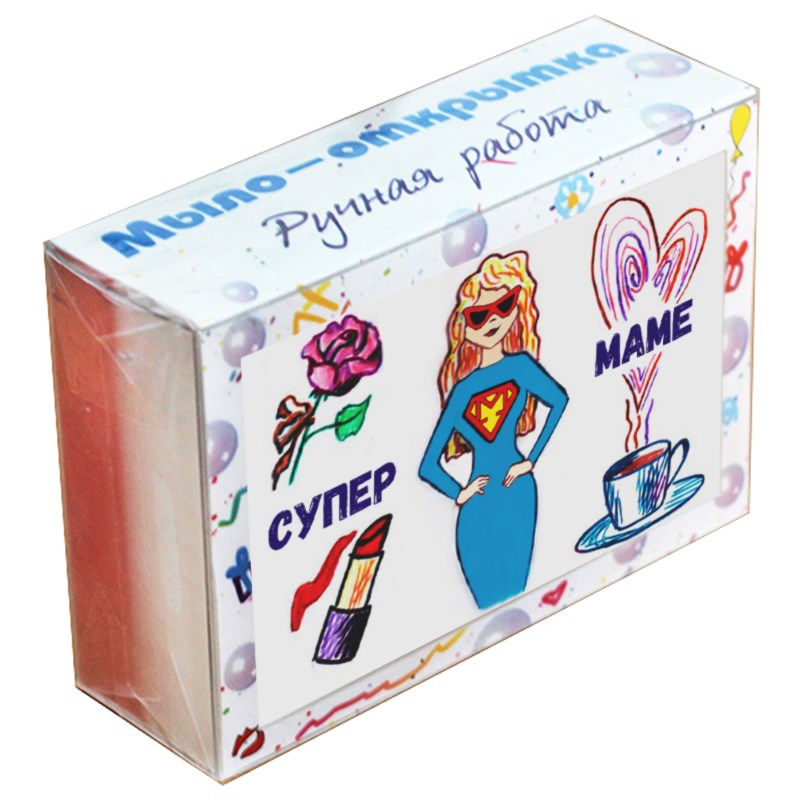 Открытка из мыла “Супер маме”