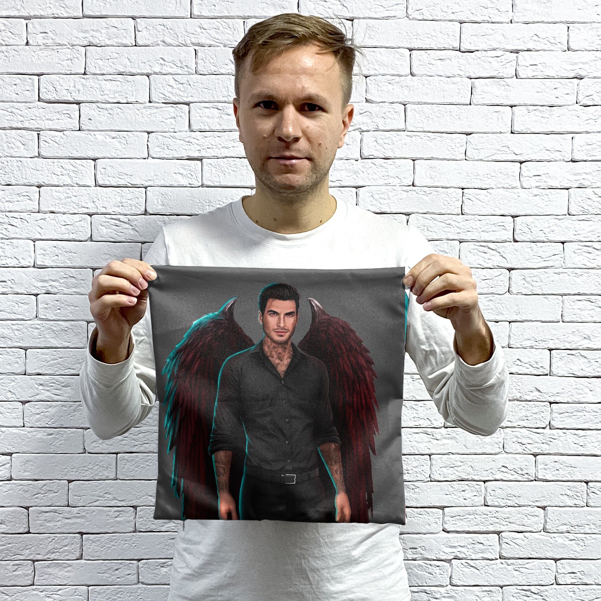 Квадратная наволочка Люцифер, 37x37 см