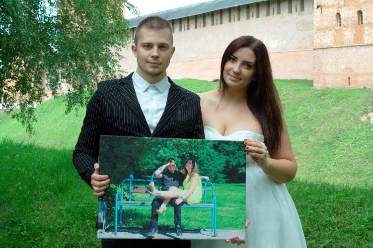 Холст со свадебными фото