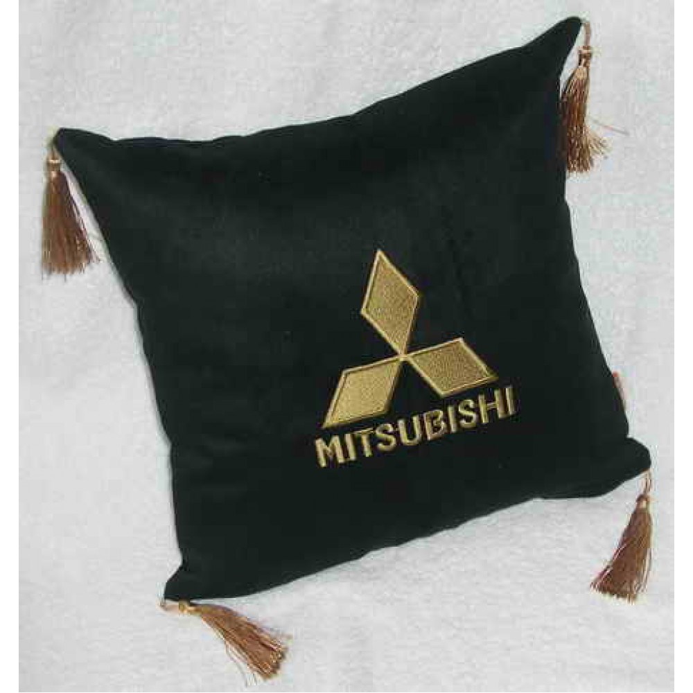 Черная подушка с золотыми кистями Mitsubishi