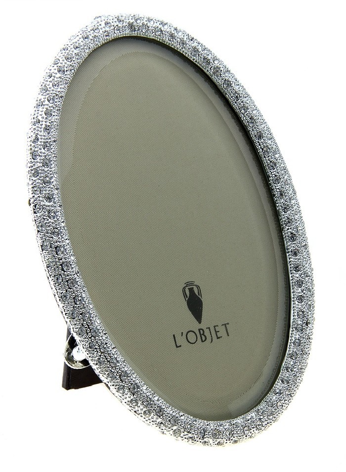 Фоторамка серии Oval pave, платина