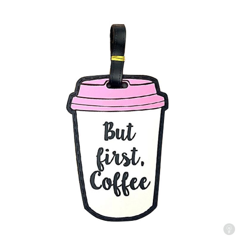 Бирка для багажа But first coffee