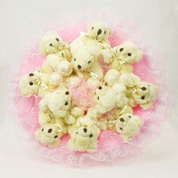 Букет из игрушек Мишки Love розовые