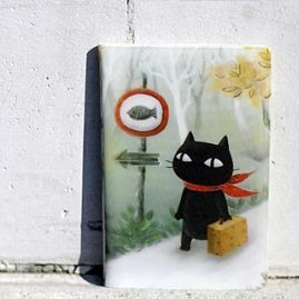 Держатель для карточек «Muffler Cat on a journey»