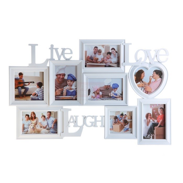 Фоторамка Live, love, laugh на 8 фото