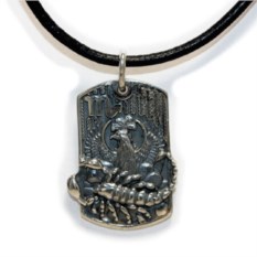 Серебряный жетон знак зодиака Скорпион с гравировкой