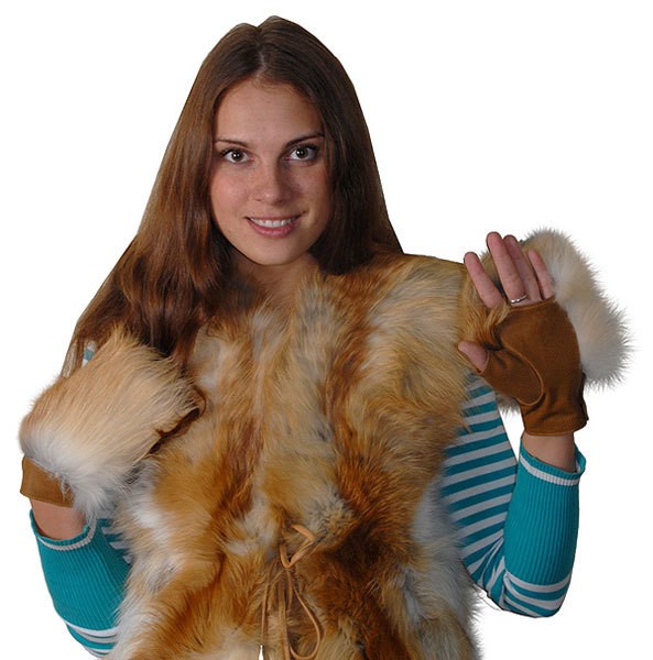 Митенки меховые (лиса)