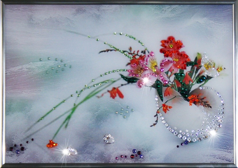 Картина с кристаллами Swarovski Ракушка
