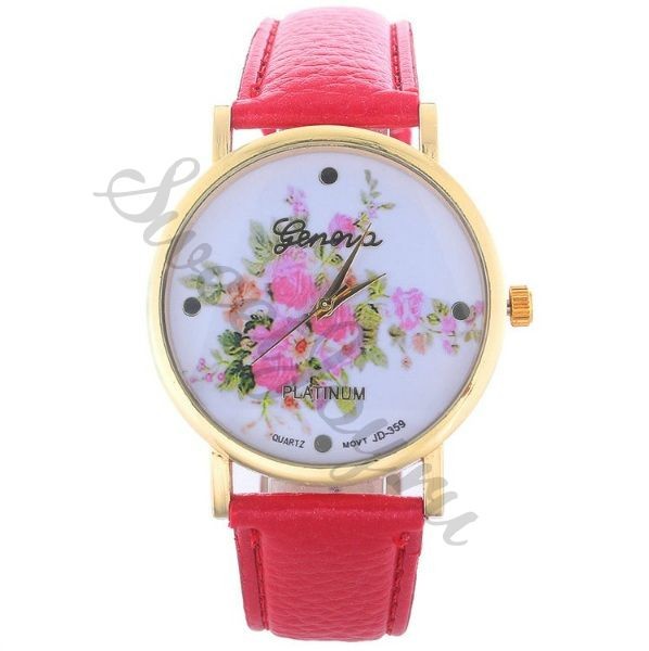 Часы Geneva Rose Bouquet – Bright Pink