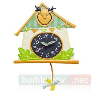 Настенные детские часы с маятником Дом