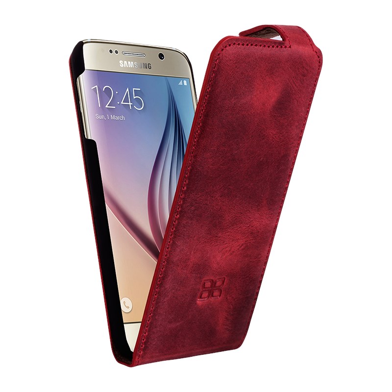 Кожаный бордовый чехол флип Bouletta для Samsung Galaxy S6