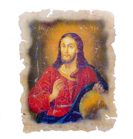 Икона Иисус на ониксе