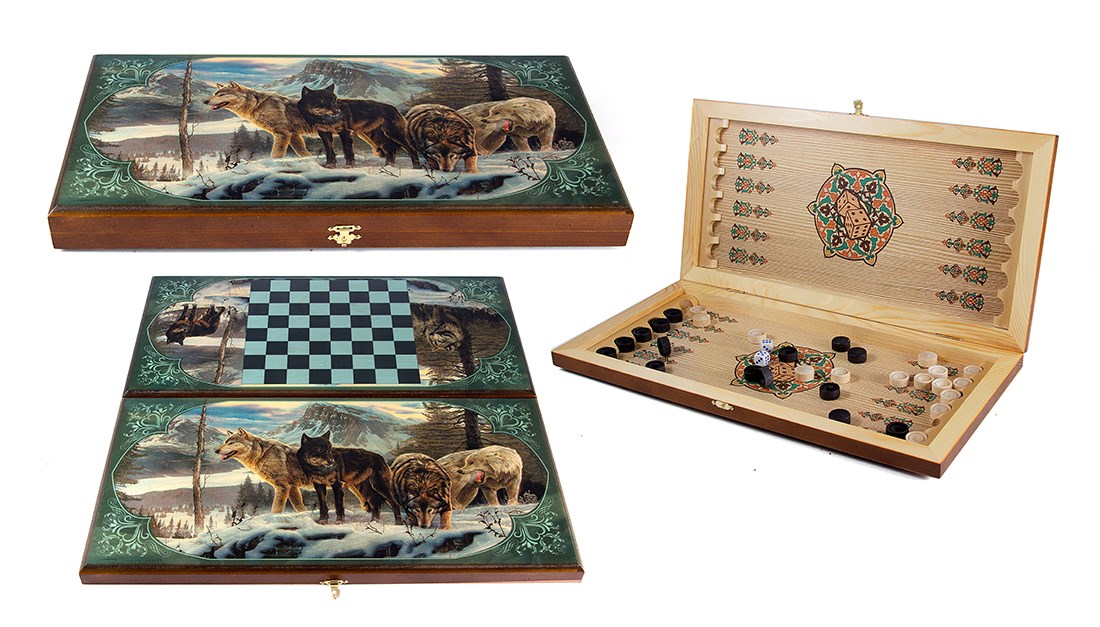 Настольная игра Стая: нарды, шашки, 50х25 см