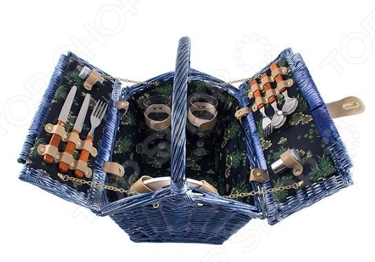 Синяя корзина для пикника
