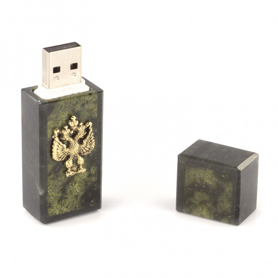 Флешка из змеевика с гербом РФ, 32 GB