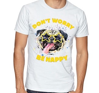 Футболка с собакой Dont worry, be Happy