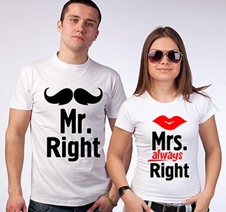 Парные футболки Mr. Right/ Mrs. always Right
