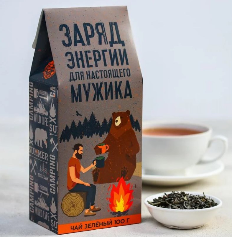 Чай зелёный «Заряд энергии для настоящего мужика», 100 г.
