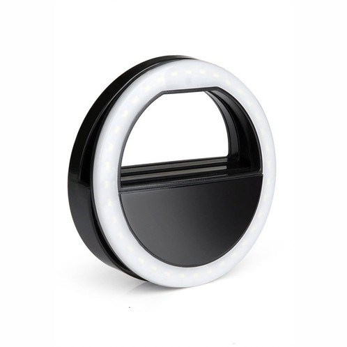 Черное кольцо для селфи Selfie Ring Light на батарейке