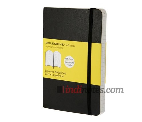 Черная записная книжка в клетку Classic Soft, Pocket