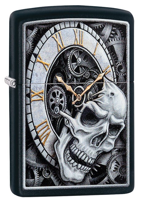 Зажигалка Zippo 29854 Skull Clock Black Matte