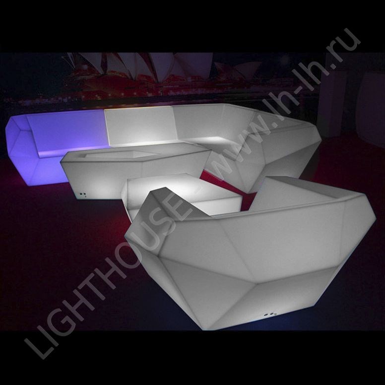 Светящаяся LED софа Belval L 2 RGB Accum (под заказ)