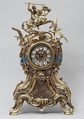 Часы из бронзы Всадник и птицы