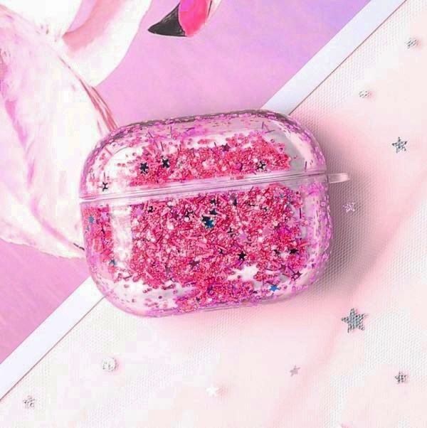 Чехол с карабином Glitter Sand для AirPods Pro (розовый)