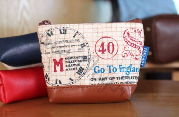 Кошелек для мелочи Europe Vintage Stamps, коричневый