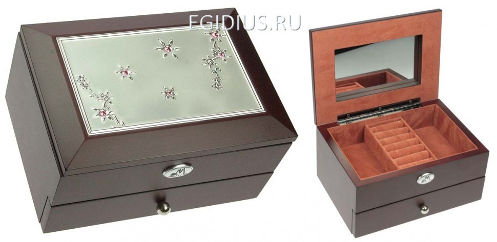 Шкатулка ювелирная Moretto 2-х ярусная 18*13*10 см