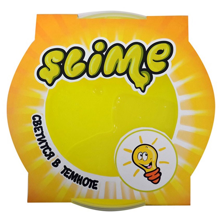 Лизун Slime Mega (светится в темноте, желтый)