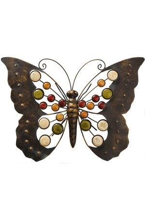 Настенное украшение БАТТЕРФЛЯЙ, металл, 43х31 см, Boltze