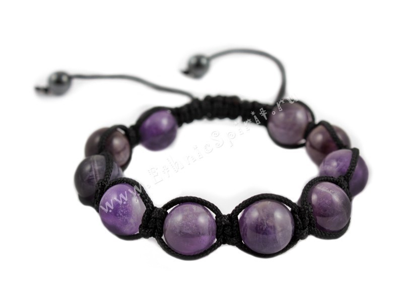 Браслет Shamballa, фиолетовый аметист
