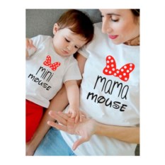 Футболки для мамы и дочки Mini mouse, mama mouse