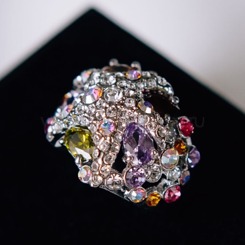 Кольцо Морская звезда с кристаллами Swarovski