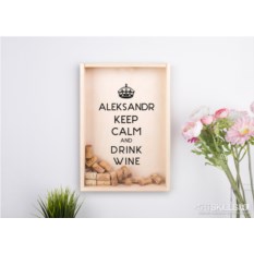 Копилка для винных пробок «KEEP CALM»