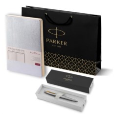 Подарочный набор Parker: шариковая ручка Parker Jotter Essential, St Steel GT и ежедневник 195353_1513182