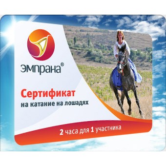 Подарочный сертификат на катание на лошадях