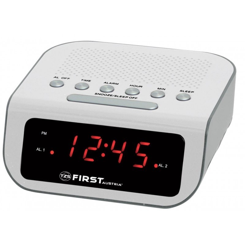 Белые радиочасы First, 0.6 LED красный, AM/FM